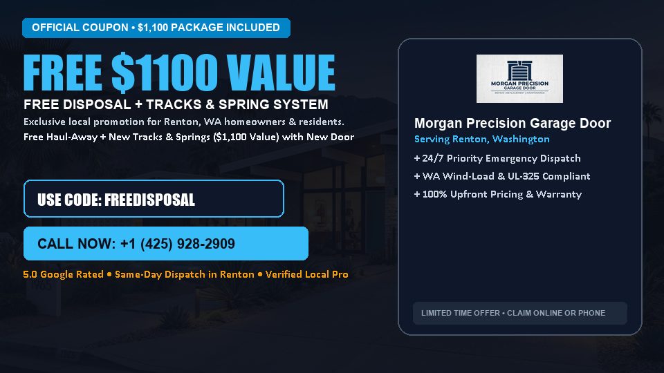 FREE Old Door Haul-Away & Heavy-Duty Tracks in Renton, WA - Morgan Precision Garage Door